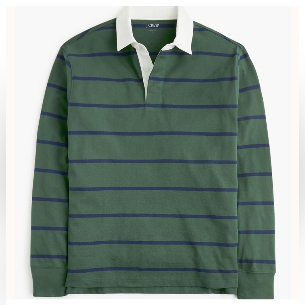 J. Crew Womens Rugby shirt XXL forest green & navy stripe